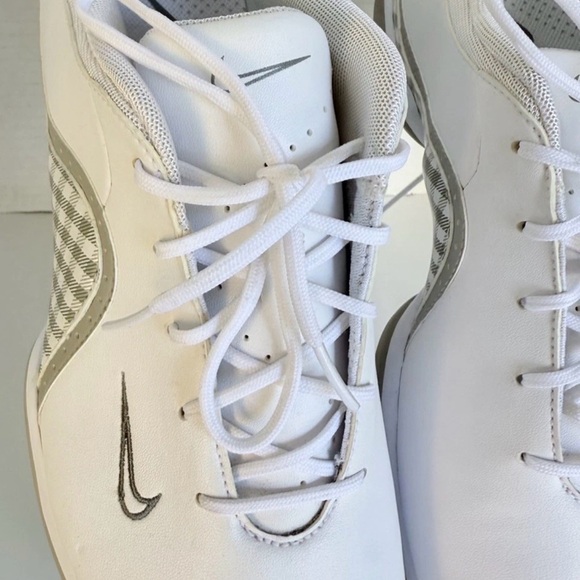 Nike Ace Golf Shoe Womens Size 9.5 White And Grey Checkered Spiked - Picture 2 of 10